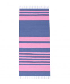 Cotton rag rug Kilim Pink Blue size 70X150 cm