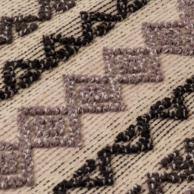 Handwoven Textured Wool Rug Beige