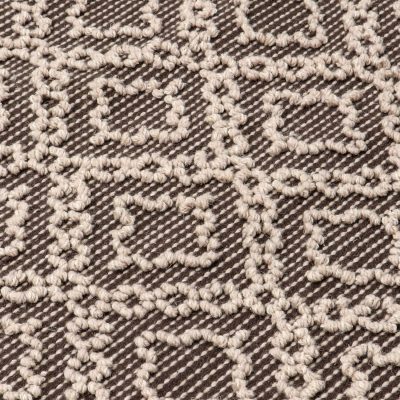 Handwoven Textured Wool Rug Gray