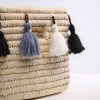 Handcraft wicker storage basket tassel