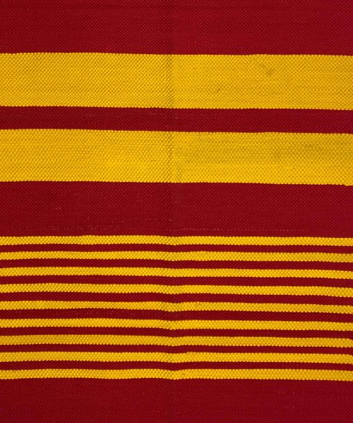 Cotton rag rug Kilim strip yellow Red