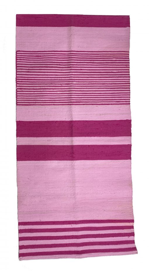 Cotton rag rug Kilim size 70*150 cm Pink KIRGRAF026-0715