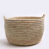 Handcraft storage basket in braided straw Circle BOCIPM012-0303