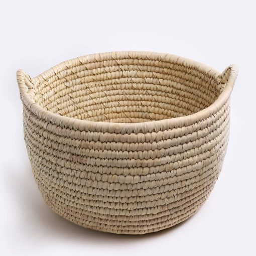 Handcraft storage basket in braided straw Circle BOCIPM012-0303