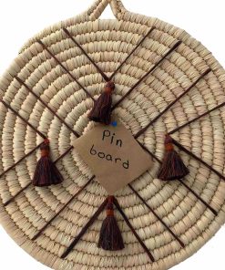 Wall Plate Handmade Pin Boards in braided straw cylinder (Cork Board/Photo Board) 50 cm