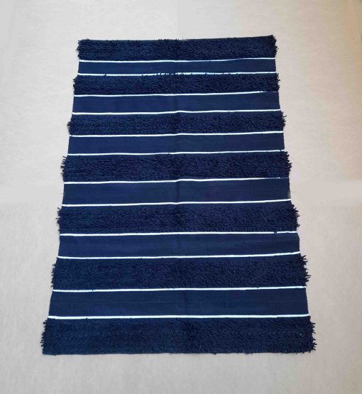 Kilim rag rug cotton shaggy Blue