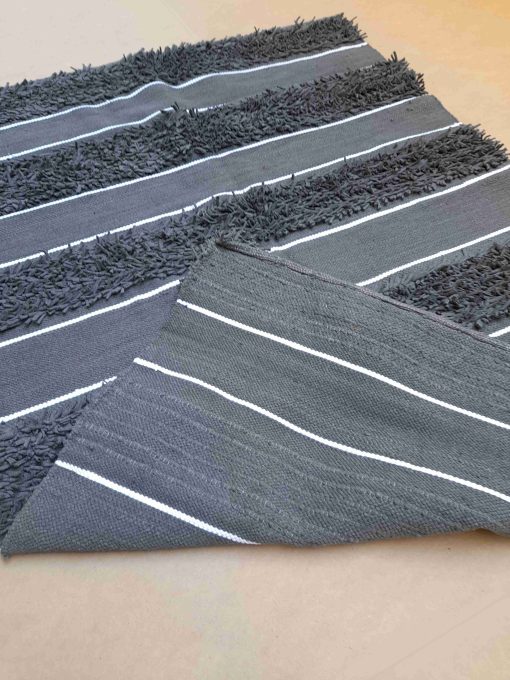shaggy rag rug cotton kilim_bazaarmisr gray