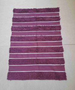 Dark Byzantium shaggy rag rug cotton kilim