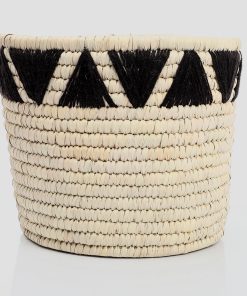Storage wicker basket Hand Embroidery khoos