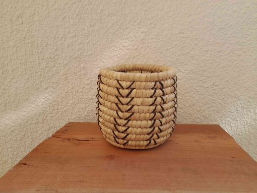Palm Leaf Storage Basket with Black decoration yarn