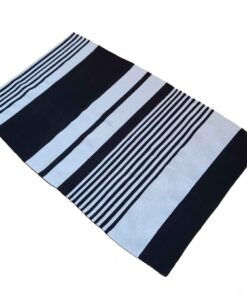 Eco-Friendly striped Cotton rag rug Grey