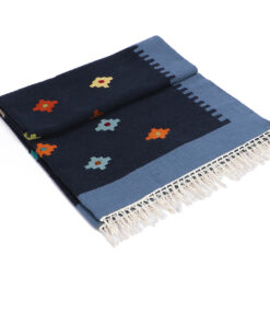 Star kilim rug blue are practical and decorative mats to place around your home or workspace made of 100% wool